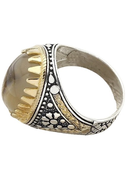 Erkek Yüzük Gümüş 925 Yemen Akik Taşlı modelleri