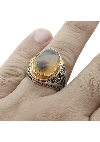 Erkek Yüzük Gümüş 925 Yemen Akik Taşlı fiyatları