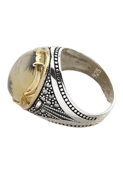 Erkek Yüzük Gümüş 925 Yemen Akik Taşlı modelleri