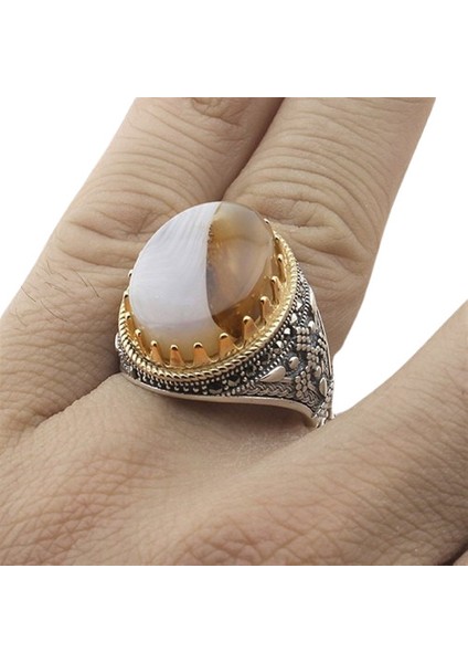 Erkek Yüzük Gümüş 925 Yemen Akik Taşlı fiyatları