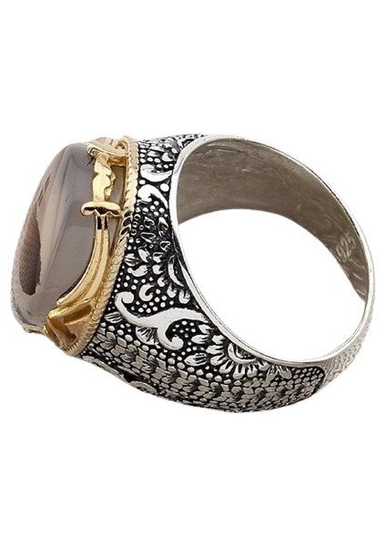 Erkek Yüzük Gümüş 925 Yemen Akik Taşlı fiyatları