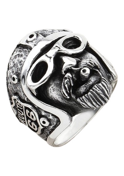 Erkek Yüzük Gümüş 925 Motorcu Kafa