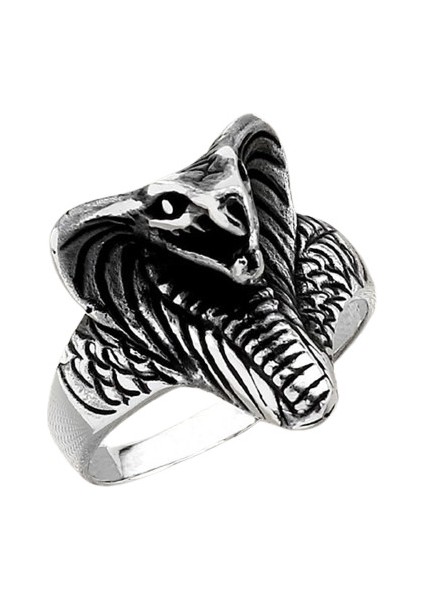 Erkek Yüzük Gümüş 925 Motorcu Kobra