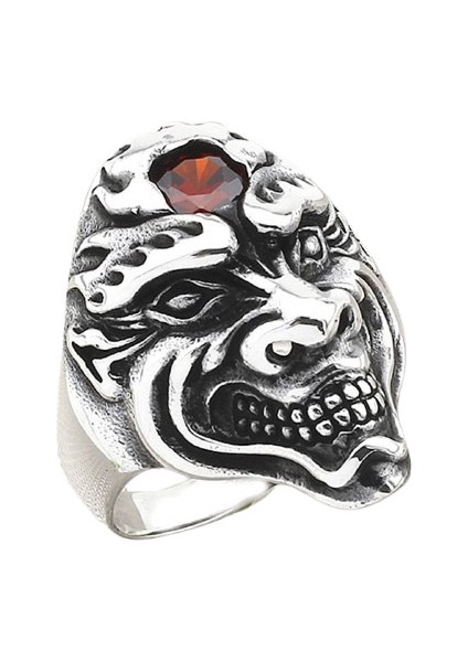 Erkek Yüzük Gümüş 925 Motorcu Iskeletor