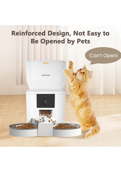 QQ025-DUAL Kameralı Akıllı Kedi Köpek Otomatik Mama Kabı, App Uzaktan Kontrol, Sesle Çağırma, 480P Kamera, 4lt Hazne, Çift Metal Kase modelleri