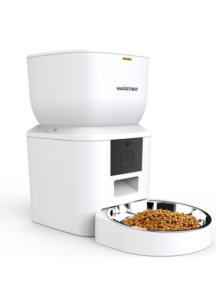 QQ023 Akıllı Kedi Köpek Mama Kabı, Tuya App-Wifi Uzaktan Kontrol, 4lt Hazne, Metal Kase