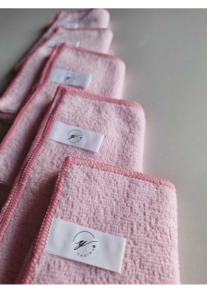 Pembe 5ADET Mikrofiber Temizlik Bezi Cam ve Ev Temizliği