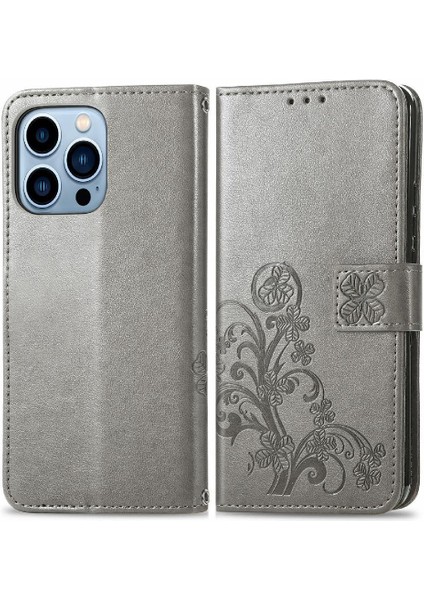Iphone 13 Için Promax Flip Kapak Zarif Iş Deri Kısa Telefon Kılıfı (Yurt Dışından)