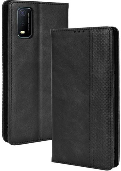 Vivo Y3S 2021 Manyetik Kapatma Pu Deri Cüzdan Için Telefon Kılıfı (Yurt Dışından)