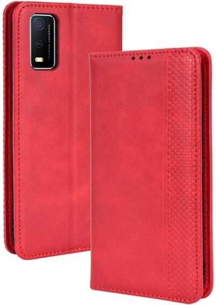 Vivo Y3S 2021 Manyetik Kapatma Pu Deri Cüzdan Için Telefon Kılıfı (Yurt Dışından)