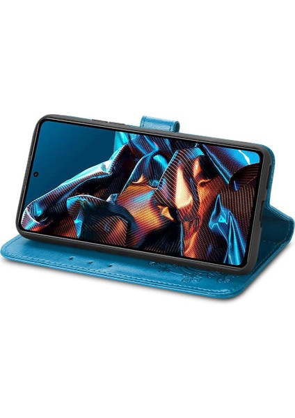 Xiaomi Poco X5 Pro Dört Yapraklı Yonca Deri Zarif Flip Case Telefon Kılıfı (Yurt Dışından) fırsatları