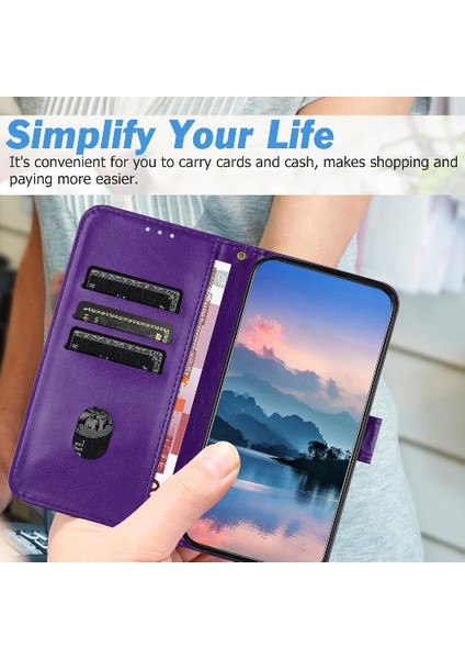 Onur 50 Pu Deri Kart Yuvaları Için Tutucu Flip Folio Cüzdan Telefon Kılıfı (Yurt Dışından)