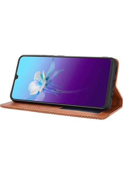 Vivo V20 Manyetik Kapatma Pu Deri Cüzdan Için Telefon Kılıfı (Yurt Dışından)