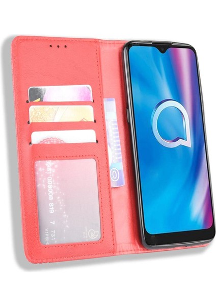Alcatel 1s 2020/1V 2020 Pu Deri Manyetik Kapatma Cüzdan Telefon Kılıfı (Yurt Dışından) modelleri