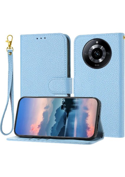 Realme 11 Pro Artı Litchi Desen Flip Için Folyo Cüzdan Pu Kart Telefon Kılıfı (Yurt Dışından)