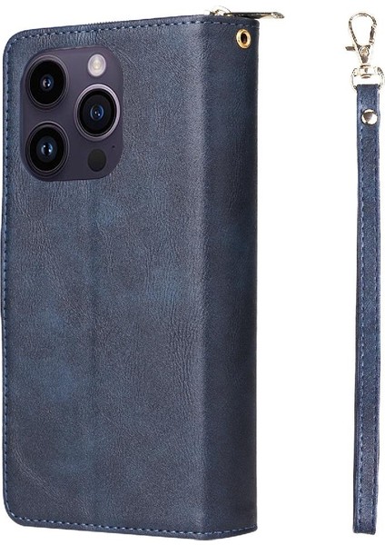 El Kayışı ile iphone 14 Pro Max Için Kapak Kapak Kart Tutucu Cüzdan 9 Telefon Kılıfı (Yurt Dışından)