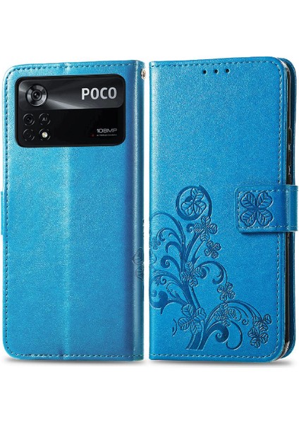 Xiaomi Poco X4 Pro 5g Için Kısa Kayış Dört Yapraklı Yonca Kapak Çevirin Telefon Kılıfı (Yurt Dışından) indirimleri