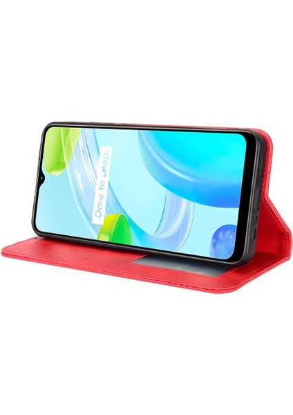 Realme C30 4g Manyetik Kapatma Cüzdan Pu Deri Telefon Kılıfı (Yurt Dışından) fırsatları
