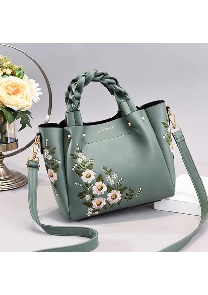 Siyah Stil 22X20X12CM Örgü Kolu Kadın Çiçek Pu Deri Küçük El Çantaları Günlük Moda Tasarımcısı Bayan Çanta Omuz Beyaz Kadın Çantaları (Yurt Dışından) indirimleri