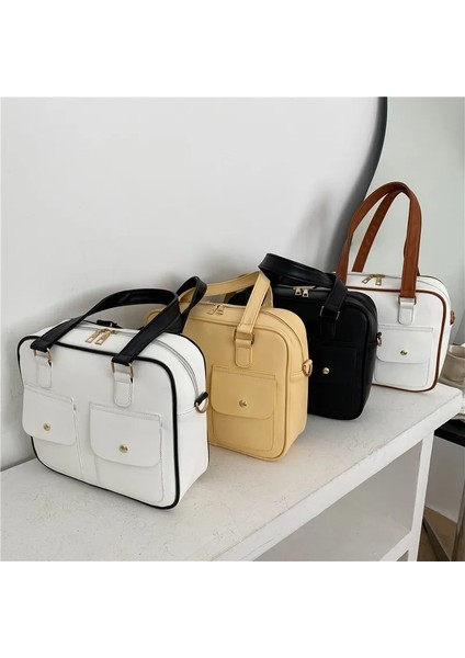 Zencefil Tarzı 27.5X9X23CM Lüks Retro Basit Kare Crossbody Çanta Kadınlar Için Pu Deri Tasarımcı Omuz Çantaları Kadın Rahat Üst Saplı Kılıf (Yurt Dışından) fırsatları