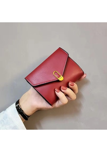 Kırmızı Stili Seviyorum Kadın Cüzdan Pu Çile Küçük Arı Lüks Ünlü Mini Cüzdan Katı Çantalar Kısa Kadın Bozuk Para Cüzdanı Kredi Kartı Holde (Yurt Dışından)