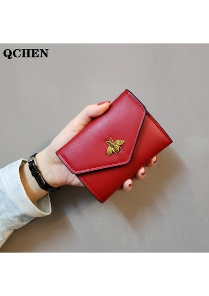 Kırmızı Stili Seviyorum Kadın Cüzdan Pu Çile Küçük Arı Lüks Ünlü Mini Cüzdan Katı Çantalar Kısa Kadın Bozuk Para Cüzdanı Kredi Kartı Holde (Yurt Dışından) fiyatları