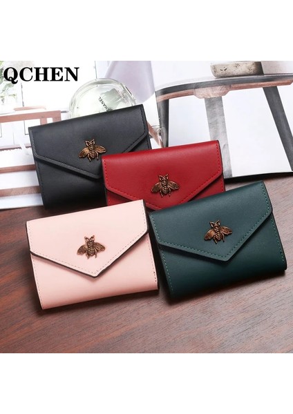 Kırmızı Stili Seviyorum Kadın Cüzdan Pu Çile Küçük Arı Lüks Ünlü Mini Cüzdan Katı Çantalar Kısa Kadın Bozuk Para Cüzdanı Kredi Kartı Holde (Yurt Dışından) modelleri