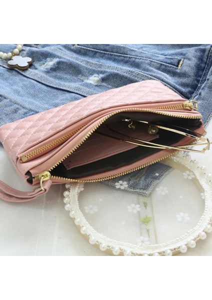 Kırmızı Stil 2022 Yeni Fermuar Kadın Uzun Cüzdan Bozuk Para Cüzdanı Cüzdan Kart Sahibinin Pu Deri Moda Debriyaj Telefon Çantası Büyük Kapasiteli Bayan Cüzdanı (Yurt Dışından)
