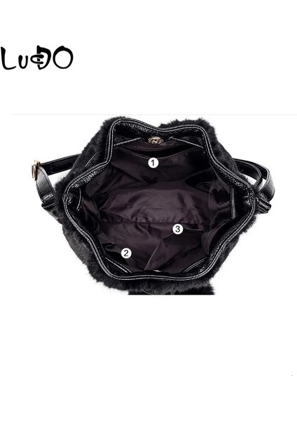 Siyah Stil 25X24X13CM Moda Sonbahar Kış Kadın Omuz Çantası Leopar Peluş Kürk Tüylü Bayanlar Crossbody Çanta Kadın Püskül Topu Tote Bolsos Mujer Yeni (Yurt Dışından) indirimleri