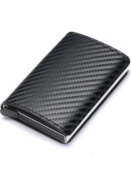 Yeni Siyah Stil Rfid Güvenli Hırsızlığa Karşı Akıllı Cüzdan Ince Kimlik Kartları Tutacağı Unisex Otomatik Olarak Katı Metal Banka Kredi Kartları Tutacağı Iş Çantası (Yurt Dışından)