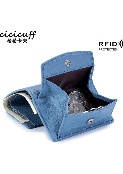 Mor Tarzı Yeni Kadın Hakiki Deri Çantalar Kadın Sığır Derisi Cüzdan Bayan Küçük Para Cebi Rfid Kart Sahibinin Mini Para Çantası Taşınabilir Debriyaj (Yurt Dışından) modelleri