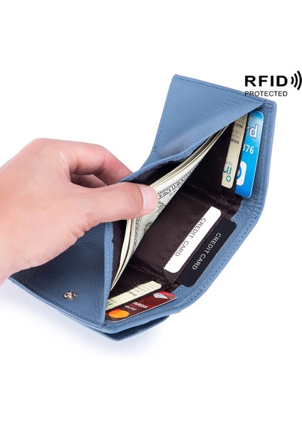 Mor Tarzı Yeni Kadın Hakiki Deri Çantalar Kadın Sığır Derisi Cüzdan Bayan Küçük Para Cebi Rfid Kart Sahibinin Mini Para Çantası Taşınabilir Debriyaj (Yurt Dışından) fırsatları