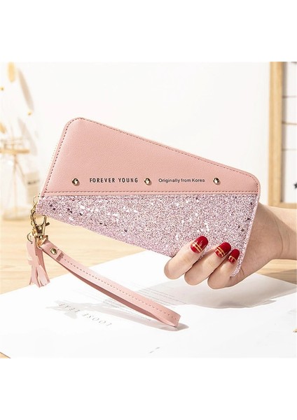 Kırmızı Stil Moda Kadın Pu Deri Uzun Cüzdan Sequins Patchwork Glitter Cüzdan Bozuk Para Cüzdanı Kadın Cüzdan Kız Hediye (Yurt Dışından) fiyatları