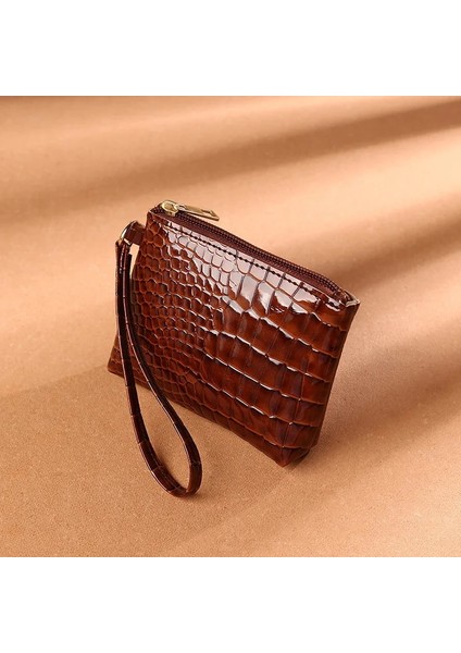 Sarı Stil Dış Ticaret Değişim Çantası Kadın Rokodil Mini Fermuar Kartı Madeni Para Cüzdanı Çanta Pu Düz Renk Çanta (Yurt Dışından) modelleri