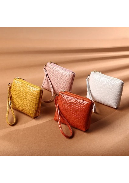 Sarı Stil Dış Ticaret Değişim Çantası Kadın Rokodil Mini Fermuar Kartı Madeni Para Cüzdanı Çanta Pu Düz Renk Çanta (Yurt Dışından) fırsatları