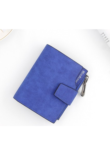 Mavi Stil Kısa Cüzdan Kadın Deri Hakiki Küçük Fermuarlı Kadın Çanta Küçük Bozuk Para Kesesi Femme Lüks Porte Feuille Bayan Cüzdanı (Yurt Dışından)