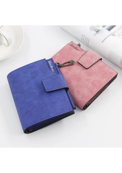 Mavi Stil Kısa Cüzdan Kadın Deri Hakiki Küçük Fermuarlı Kadın Çanta Küçük Bozuk Para Kesesi Femme Lüks Porte Feuille Bayan Cüzdanı (Yurt Dışından)