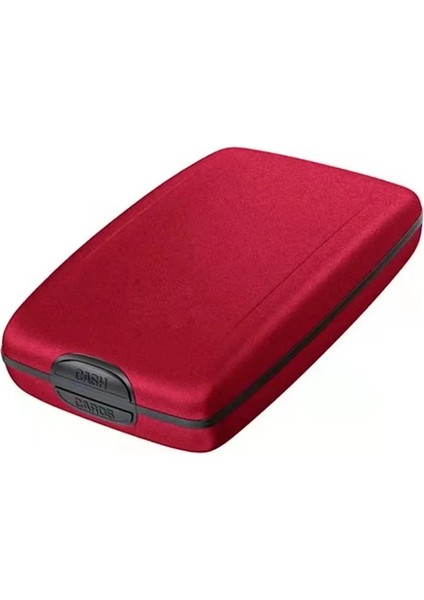 Kırmızı Stil Akıllı Cüzdan Kart Sahibinin Rfid Engelleme Hard Case Katı Kımlık Kredi Kartı Tarama Cardbag Korumak Erkek Kadın Gümüş Metal Bozuk Para Cüzdanı (Yurt Dışından)
