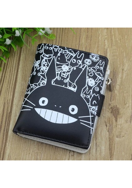 Naruto Tarzı Anime Tonari No Totoro Siyah Kısa Bozuk Para Cüzdanı Komşum Totoro Cep Çanta Erkekler Için Iç Fermuarlı Kadın Hediyesi (Yurt Dışından)