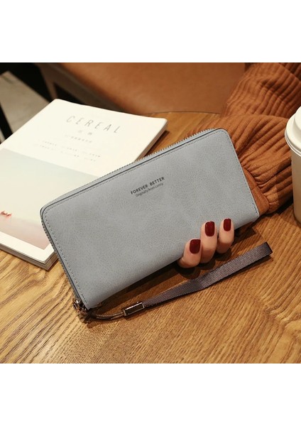 Gri W15831 Stili Yeni Şık Tasarımcı Bileklik Kadın Cüzdanı Birçok Bölüm Debriyaj Cüzdan Kadın Uzun Büyük Kart Çanta Bayan Çanta (Yurt Dışından)