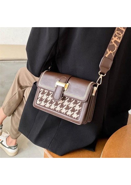 Siyah Stil 18CMX15CMX8CM Kadınlar Için Omuz Çantası Crossbody Çanta Lüks Kadın Çanta Çanta Retro Çanta Tüm Maç Geniş Omuz Askısı Moda Yeni Pu Deri (Yurt Dışından)