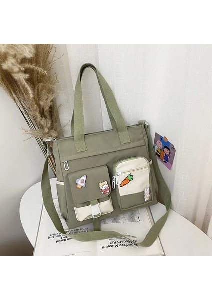 Yeşil Stil 2021 Kadınlar Için Tasarımcı Naylon Çanta Çanta Li Çift Kalınlık Omuz Çantaları Shopper Tote Çanta Kız Kadın Crossbody Çanta (Yurt Dışından)