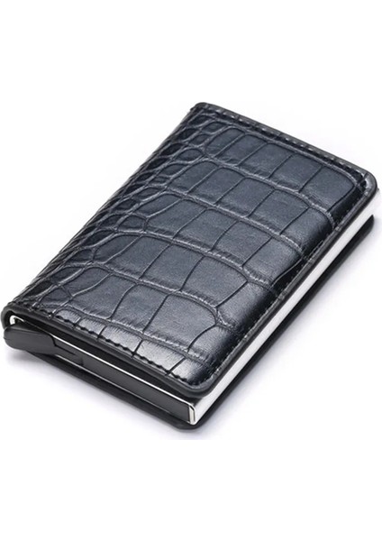 Eyu Siyah X12C Stili Mart Cüzdan Kartvizitlik Çile Rfid Cüzdan Alüminyum Metal Kredi Iş Mini Kart Cüzdan Erkek Kadın (Yurt Dışından)