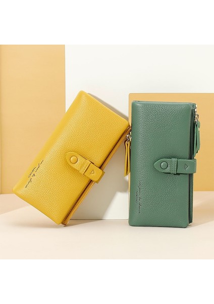 Mavi Stil Basit Düz Renk Kat Uzun Debriyaj Cüzdan Kadın Kart Sahibinin Yumuşak Pu Pleather Fermuarlı Cep Çanta Küçük Seyahat Cüzdanı Bayanlar (Yurt Dışından) modelleri