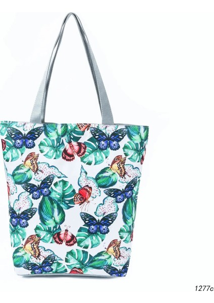 1277C Stili Çin Moda Yaprak Çanta Kadın Omuz Çantası Çiçek Baskılı Polyester Yaz Plaj Çantası Günlük Kadın Alışveriş Çantası (Yurt Dışından)