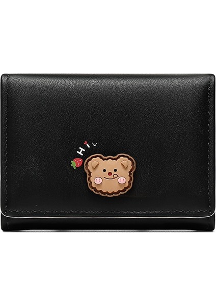 Siyah Stil Animai Baskılar Desen Mini Cüzdan Kadınlar Için Yumuşak Pu Deri Kart Sahibinin Çantalar Kadın Yeni Moda Küçük Standart Çanta Cartera (Yurt Dışından)