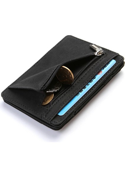 No.2 Tarzı Lüks Yükseltme Ultra Ince Mini Cüzdan Erkek Kadın Iş Pu Deri Sihirli Küçük Cüzdan Bozuk Para Cüzdanı Kredi Kartı Sahibi Cüzdan (Yurt Dışından) modelleri