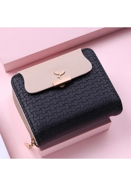 Pembe Tarzı Yeni Moda Yaprak Kadın Cüzdan Fermuar Büyük Kapasiteli Debriyaj Çanta Tasarlanmış Deri Mini Küçük Bozuk Para Cüzdanı Kadın Kart Sahibinin (Yurt Dışından) modelleri