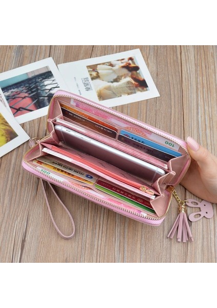 Kısa Pembe Tarzı Geometrik Patchwork Pu Deri Kadın Uzun Fermuar Bilek Çantalar Püskül Tasarım Debriyaj Sonsuza Kadar Genç Cüzdan Kadın Kart Sahibinin (Yurt Dışından) modelleri