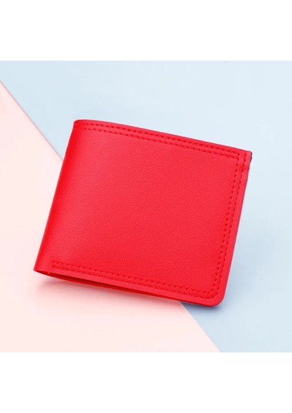 Kırmızı Stil Ew Moda Kadınlar Küçük Cüzdan Kredi Çoklu Kart Sahipleri Paketi Pu Fonksiyonu Fermuar Ultra-Ince Organizatör Çantası Bozuk Para Cüzdanı (Yurt Dışından)